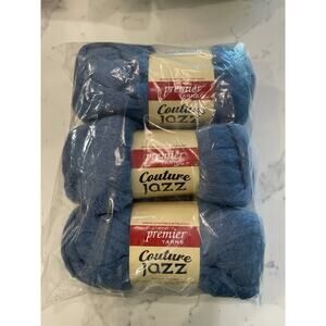 3 Skeins RETIRED Premier Yarns Couture Jazz Knitting Yarn Jumbo DENIM